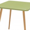 Armen Living Nassau Square Outdoor Sage Green Eucalyptus Dining Table  Side