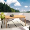 Armen Living Nassau Outdoor Rectangle Dining Table In Natural Wood Finish
