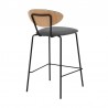 Armen Living Neo 26" Gray Faux Leather and Metal Counter Height Bar Stool 004