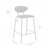 Armen Living Neo 26" Gray Faux Leather and Metal Counter Height Bar Stool 008