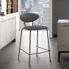 Armen Living Neo 26" Gray Faux Leather and Metal Counter Height Bar Stool