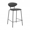 Armen Living Neo 26" Gray Faux Leather and Metal Counter Height Bar Stool 001