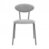Armen Living Neo Modern Gray Fabric And Black Metal Dining Room Chairs - Set of 2 02