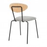 Armen Living Neo Modern Gray Fabric And Black Metal Dining Room Chairs - Set of 2 04
