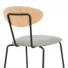 Armen Living Neo Modern Gray Fabric And Black Metal Dining Room Chairs - Set of 2 05