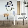 Armen Living Neo Modern Gray Fabric And Black Metal Dining Room Chairs - Set of 2 - Armen Living Neo Modern Gray Fabric And Black Metal Dining Room Chairs - Set of 2