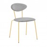 Neo Modern Gray Velvet and Gold Metal Leg Dining Room Chairs - Set of 2 03