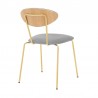Neo Modern Gray Velvet and Gold Metal Leg Dining Room Chairs - Set of 2 05