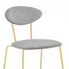 Neo Modern Gray Velvet and Gold Metal Leg Dining Room Chairs - Set of 2 06