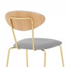 Neo Modern Gray Velvet and Gold Metal Leg Dining Room Chairs - Set of 2 07