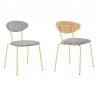 Neo Modern Gray Velvet and Gold Metal Leg Dining Room Chairs - Set of 2 02