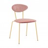 Neo Modern Pink Velvet and Gold Metal Leg Dining Room Chairs - Set of 2 01