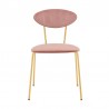 Neo Modern Pink Velvet and Gold Metal Leg Dining Room Chairs - Set of 2 02