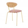 Neo Modern Pink Velvet and Gold Metal Leg Dining Room Chairs - Set of 2 04
