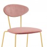 Neo Modern Pink Velvet and Gold Metal Leg Dining Room Chairs - Set of 2 05