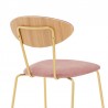 Neo Modern Pink Velvet and Gold Metal Leg Dining Room Chairs - Set of 2 07