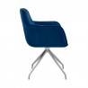 Noah Dining Room Accent Chair in Blue Velvet and Brushed Stainless Steel Finish 04