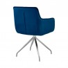 Noah Dining Room Accent Chair in Blue Velvet and Brushed Stainless Steel Finish 05