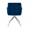 Noah Dining Room Accent Chair in Blue Velvet and Brushed Stainless Steel Finish 07