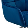 Noah Dining Room Accent Chair in Blue Velvet and Brushed Stainless Steel Finish 06