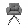 Noah Dining Room Accent Chair in Charcoal Fabric and Black Metal Legs 02