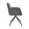 Noah Dining Room Accent Chair in Charcoal Fabric and Black Metal Legs 04
