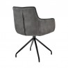 Noah Dining Room Accent Chair in Charcoal Fabric and Black Metal Legs 03