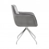 Noah Dining Room Accent Chair in Gray Velvet and Brushed Stainless Steel Finish 03