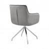 Noah Dining Room Accent Chair in Gray Velvet and Brushed Stainless Steel Finish 06