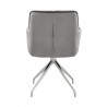 Noah Dining Room Accent Chair in Gray Velvet and Brushed Stainless Steel Finish 05