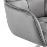 Noah Dining Room Accent Chair in Gray Velvet and Brushed Stainless Steel Finish 07