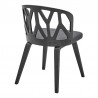 Armen Living Nia Gray Faux Leather And Black Wood Dining Chairs - Set of 2 06