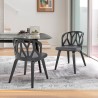 Armen Living Nia Gray Faux Leather And Black Wood Dining Chairs - Set of 2