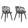 Armen Living Nia Gray Faux Leather And Black Wood Dining Chairs - Set of 2 01