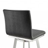 Armen Living Nikole Swivel Bar Stool In Brushed Stainless Steel Finish And Gray Faux Leather 003