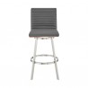 Armen Living Nikole Walnut Swivel Bar Stool In Brushed Stainless Steel Finish And Gray  03
