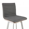 Armen Living Nikole Walnut Swivel Bar Stool In Brushed Stainless Steel Finish And Gray  05