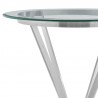 Armen Living Naomi Round Glass and Brushed Stainless Steel Bar Table