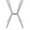 Armen Living Naomi Round Glass and Brushed Stainless Steel Bar Table Legs
