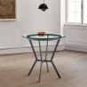 Armen Living Naomi Round Glass and Black Metal Bar Table