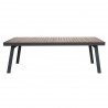 Nofi Outdoor Patio Dining Table in Charcoal Finish with Teak Wood Top - Front
