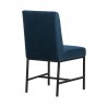Armen Living Napoli Blue Velvet and Black Leg Modern Accent Dining Chair Back