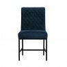 Armen Living Napoli Blue Velvet and Black Leg Modern Accent Dining Chair Front