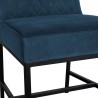 Armen Living Napoli Blue Velvet and Black Leg Modern Accent Dining Chair Bottom