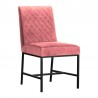 Armen Living Napoli Pink Velvet and Black Leg Modern Accent Dining Chair Side