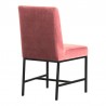 Armen Living Napoli Pink Velvet and Black Leg Modern Accent Dining Chair Back
