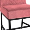 Armen Living Napoli Pink Velvet and Black Leg Modern Accent Dining Chair Bottom