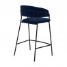 Armen Living Nara 26" Faux Leather And Metal Counter Height Barstool With Black frame 003