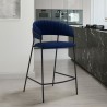Armen Living Nara 26" Faux Leather And Metal Counter Height Barstool With Black frame