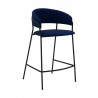Armen Living Nara 26" Faux Leather And Metal Counter Height Barstool With Black frame 001